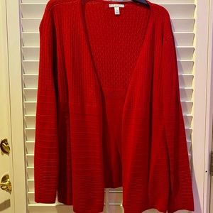 Dana Buchman Red cardigan sweater size Large